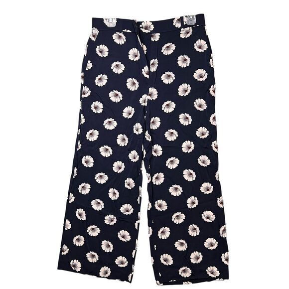 Ann Taylor Pants Womens 6 Floral Wide Leg Cropped Stretch Rayon Spandex Casual - Picture 2 of 12